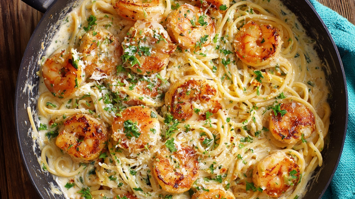 Unlock Bold Flavor: Creamy Garlic Parmesan Shrimp Pasta